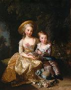 elisabeth vigee-lebrun Portrait of Madame Royale and Louis Joseph, Dauphin of France Sweden oil painting artist